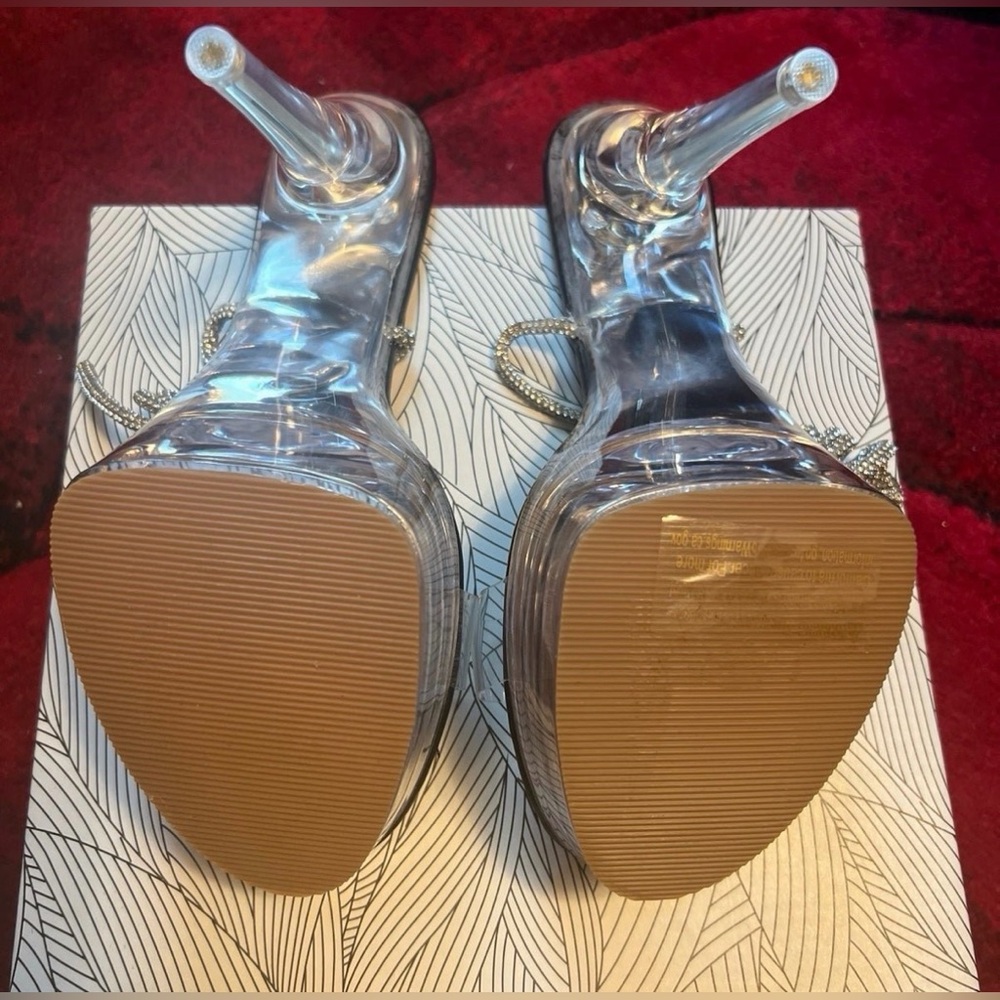 Clear Rhinestone Platform Heels - image 5